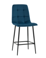 Стул полубарный Одди велюр синий