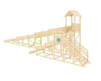 Зимняя деревянная горка "IgraGrad Snow Fox 12 м" с двумя скатами, без окраски