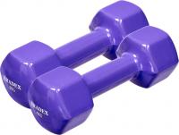 Набор гантелей обрезиненных по 4 кг фиолетовые, 2 шт.