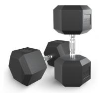 Гантель гексагональная UNIX Fit обрезиненная 37,5 кг