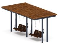 Пергола тент с качелями (прямая) - МФ 78.04.02-01.И1 /без поликарбоната/