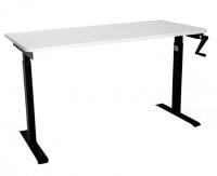 Стол с регулировкой высоты механический LuxAlto LA-T33-M1 черный/белый ЛДСП 140*60*2.5