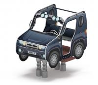 Джип Металлик - Качалка на пружине двухместная машинка - ИО 23.03.05-13