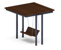 Пергола с качелями (прямая) - МФ 78.04.01-01.И1 /без поликарбоната/