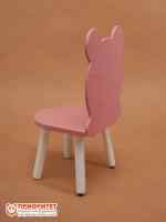 Стул «Мишка» розовый (с белыми ножками)