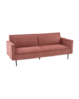 Диван прямой Кассель велюр рельефный коралловый