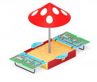 Песочница с крышкой средняя и навесом Грибок (Игра) - ИО 5.01.10-06