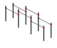 ОВ 01-089 Воркаут брусья тройные  (89) 