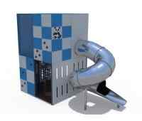 Игровой комплекс (закрытая винтовая горка из нержавеющей стали Н-2000) ДИО 10116