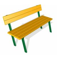 Скамья бежевая со спинкой ДХО 06200