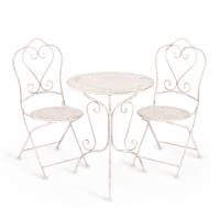 Комплект (стол + 2 стула) Secret de Maison Monique (mod. PL08-6241.6242) металл, стол:62*73, стул: 48*40*93, Античный белый (Antique White)