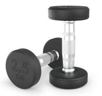 Гантель UNIX Fit PRO круглая обрезиненная 2,5 кг, 2 шт.