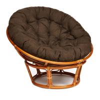 Кресло Папасан/Papasan (23/01 W) /с подушкой/ диаметр подушки 125см, 115х101х104см, коньячный, ткань коричневый, 3м7-147