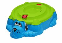 Детская пластиковая песочница мини-бассейн "Собачка с крышкой" PalPlay 432 (голубой/зеленый)