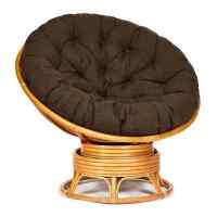 Кресло-качалка PAPASAN/ПАПАСАН w 23/01 B /с подушкой/ 115х78х104 см, Honey (мед), ткань Коричневый, 3М7-147