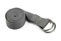 Ремень для йоги с металлическим карабином PRCTZ YOGA STRAP, серый.