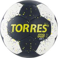 Мяч гандбольный "TORRES PRO" арт.H32163, р.3, ПУ, 4 подкл. слоя, гибрид. сшивка, черно-бел-желт