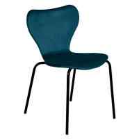 Стул Seven Style тёмно-бирюзовый велюр с чёрными ножками