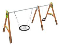 ИО 01-009.148 (Лесная сказка) Качели деревянные двойные Гнездо +