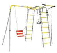 Дачный комплекс "Весёлая лужайка-2" + ЦЕПНЫЕ качели Romana R 103.25.04 (серый/жёлтый)
