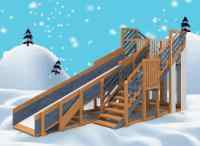Детская деревянная зимняя горка "IgraGrad Snow Fox", скат 5,9 м мод.3