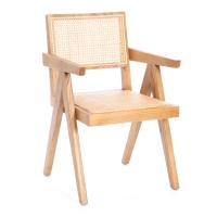 Кресло LOKI дерево вяз/ротанг, Груша (№3), 50х50х84 см