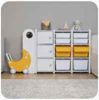 Стеллаж для игрушек UNIX Kids Moon 13 (3 полки + 10 ящиков)