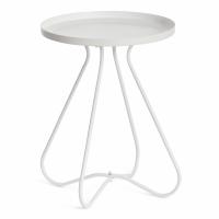 Столик журнальный GLAND металл, 40*40*45см, белый