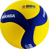 Мяч волейбольный "MIKASA V430W", р.4, вес 195-225г, синт.кожа (ПУ), 18 пан, клееный, бут.кам, желто-синий