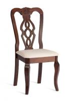 Стул - Афродита/ Aphrodite дерево гевея, 46х54х99см, Cappuchino , ткань кремовая с рисунком (А04)