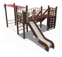 Детский игровой комплекс серии Браун в красном цвете Н-1200 ДИО 04011