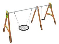 ИО 01-009.006 (Лесная сказка) Качели деревянные двойные Гнездо +
