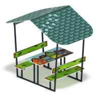 Столик детский с навесом (город) - МФ 31.01.08-05