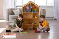 Стеллаж для игрушек и книг «Волшебный домик» натуральный