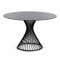 Стол BERTOIA (mod. GT21) металл/стекло, 120 х 120 х 75 см, Black (черный)