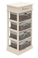 Тумба с 4 корзинами и ящиком Secret De Maison OUVERTURE 4 ( mod. 4349 ) paulownia, мдф, 38x28x86см, butter white (слоновая кость), ткань -в полоску