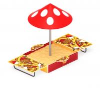 Песочница с крышкой средняя и навесом Грибок (Рыбы) - ИО 5.01.10-08