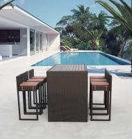 Барный комплект плетеной мебели T390AD/Y390A-W63_6Pcs Brown