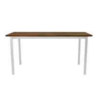Стол офисный LuxAlto LA-T33-ST45 белый/дуб коричевый ЛДСП 180*80*2.5, прямые углы