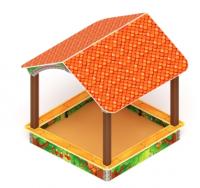 Песочный дворик с навесом Домик (Полянка) - ИО 6.01.02-03