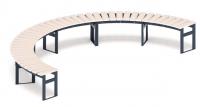 Модульная скамья радиальная (беленый дуб) МФ 42.01.24-01
