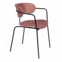 Кресло VAN HALLEN (mod. 2433S) ткань/металл, 54,5х53,5/76 см, высота до сиденья 46 см, коралловый/черный