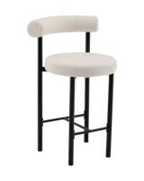 Стул полубарный Флорео букле молочный