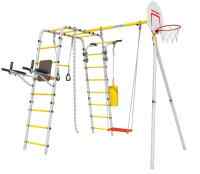Дачный комплекс "Fitness" + ФАНЕРНЫЕ качели Romana 103.20.05 (серый/жёлтый)