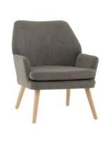 Кресло Харви серый деревянные ножки