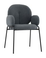 Стул с подлокотниками Моллек букле темно-серый