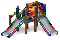 Горка двойная Малыш (Граффити) - ИО 41.01.02-03 - Н=750