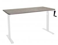 Стол с регулировкой высоты механический LuxAlto LA-T33-M1 белый/дуб серо-бежевый ЛДСП 120*60*2.5