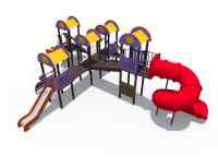 Детский игровой комплекс серии солнышко "Забава" (Н-1200, Н-2000 винтовой скат, закрытый скат) ДИО 03071