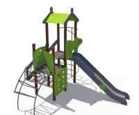 Детский игровой комплексом с металлическим скатом Н-1500 и лазом ДИО 04116